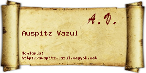 Auspitz Vazul névjegykártya